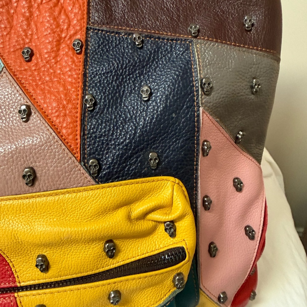 Skull Studded Patchwork Women's Bag - image 7
